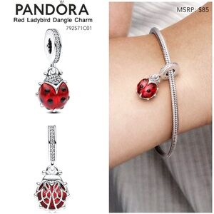 PANDORA Red Ladybird Dangle Charm w/box